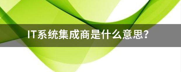 IT系统集成商是什么意思？深入解读信息系统集成服务
